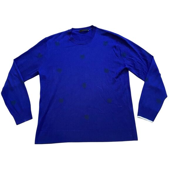 Greyson Blue Merino Wool Sweater WolfMediumCrewneck Golf Pullover Jumper